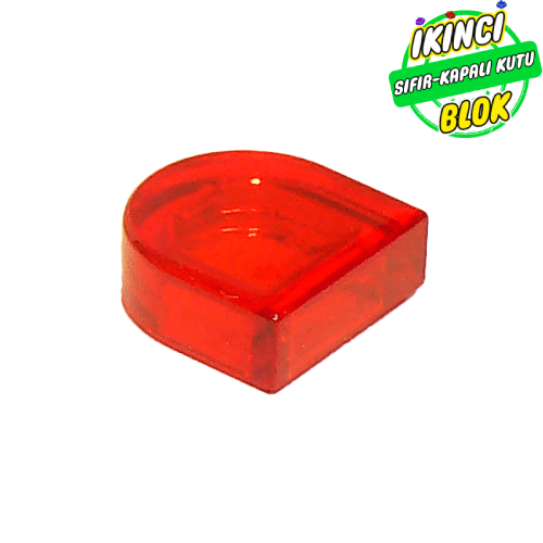 LEGO® 1 x 1 Yarım Daire Düz Plaka Şeffaf Kırmızı Sıfır