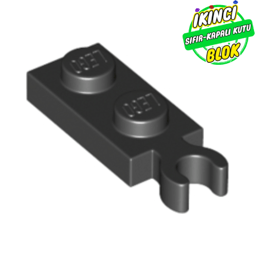 LEGO® 1 x 2 Modifiye Plaka Yatay Bağlantılı Siyah Sıfır