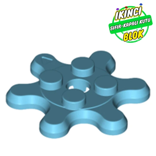 LEGO® Plate Special 2 x 2 Splat Gear with 6 Teeth Orta Azur Sıfır