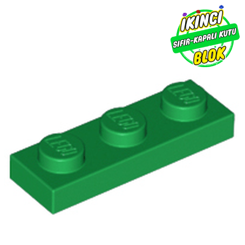 LEGO® 1 x 3 Plaka Yeşil Sıfır