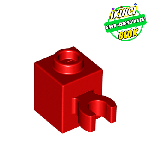 LEGO® 1 x 1 Dikey Çubuk Bağlantılı Modifiye Tuğla Kırmızı Sıfır