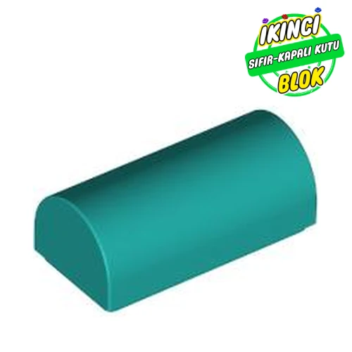 LEGO® Brick Curved 1 x 2 x 2/3 Double Curved Top, No Studs Koyu Turkuaz Sıfır