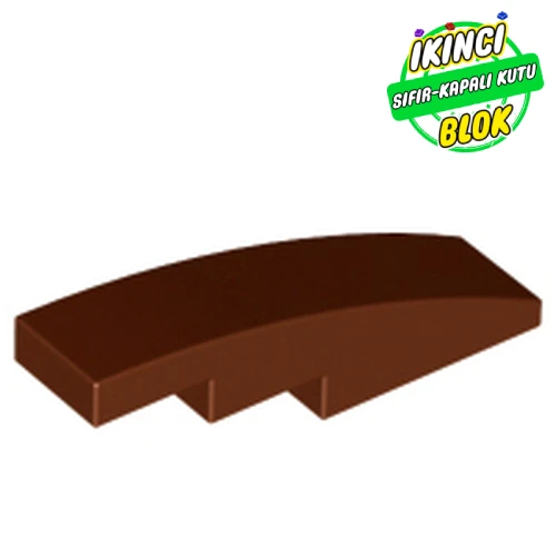 LEGO® Slope Curved 4 x 1 No Studs [Stud Holder with Symmetric Ridges] Kırmızımsı Kahverengi Sıfır