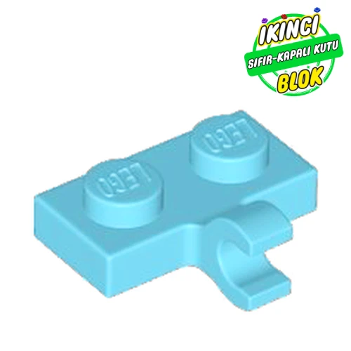 LEGO® Plate Special 1 x 2 with Clip Horizontal on Side Orta Azur Sıfır