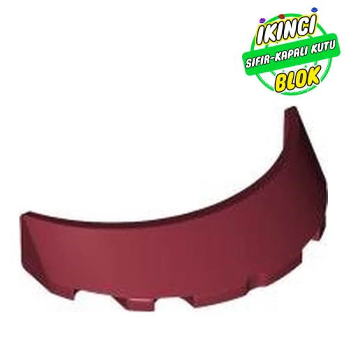LEGO® Windscreen 3 x 6 x 1 Curved with Rectangular Stud Holder in Bottom Koyu Kırmızı Sıfır