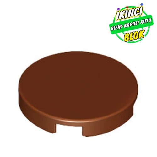 LEGO® Tile Round 2 x 2 with Bottom Stud Holder Kırmızımsı Kahverengi Sıfır
