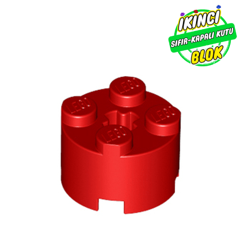 LEGO® 2 x 2 Kavisli Daire Tuğla Aks Boşluklu Kırmızı Sıfır