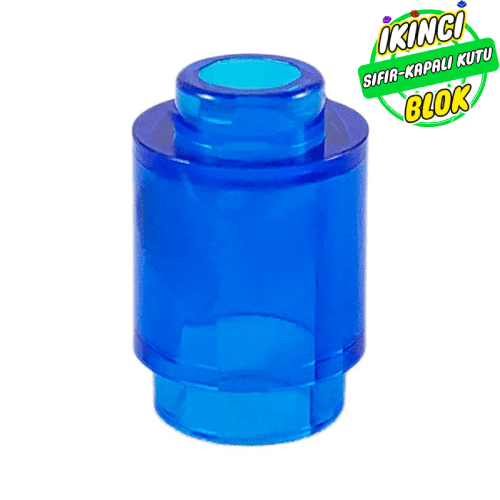 LEGO® 1 x 1 Kavisli Tuğla Şeffaf Koyu Mavi Sıfır