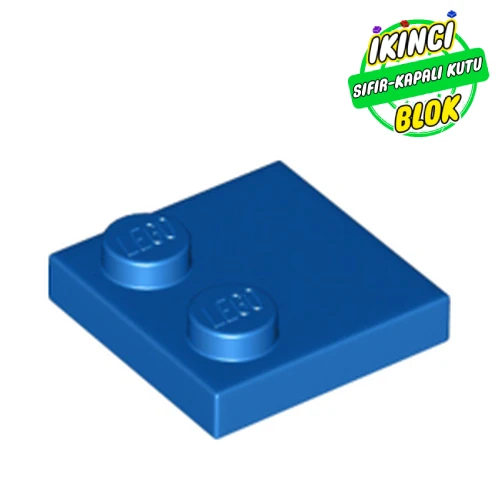 LEGO® Plate Special 2 x 2 with Only 2 studs Mavi Sıfır