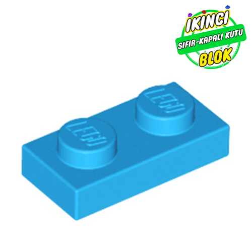 LEGO® 1 x 2 Plaka Koyu Azur Sıfır