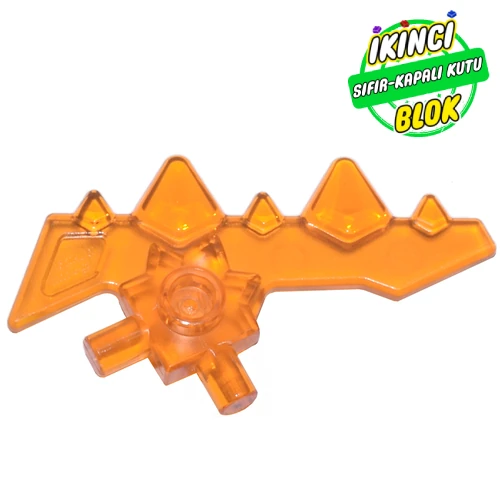 LEGO® Weapon Blade with Spikes and Two Bars Şeffaf Turuncu Sıfır