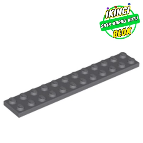 LEGO® Plate 2 x 12 Koyu Mavimsi Gri Sıfır