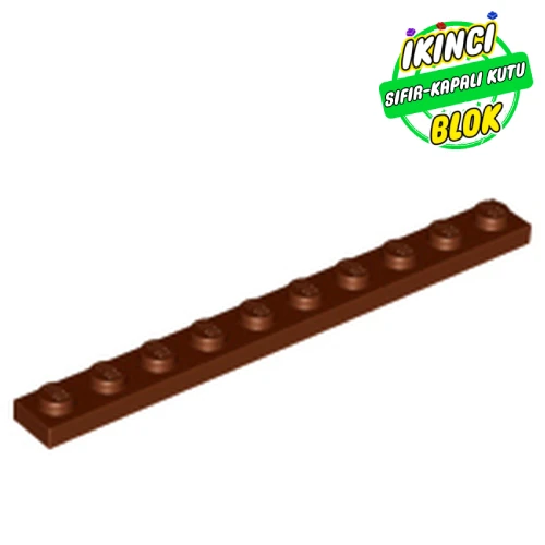LEGO® Plate 1 x 10 Kırmızımsı Kahverengi Sıfır