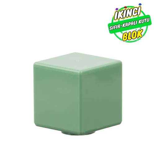 LEGO® Minifig Head Special, Cube [Plain] Kum Yeşili Sıfır