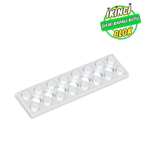 LEGO® 2 x 8 7 Delikli Technic Plaka Beyaz Sıfır