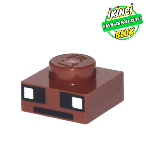 LEGO® 1 x 1 Minecraft Yarasa Yüzü Desenli Plaka Kızıl Kahverengi Sıfır