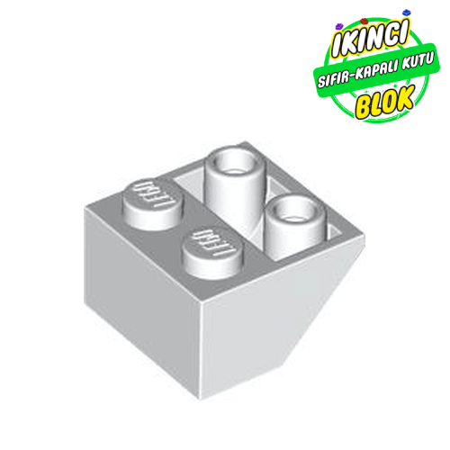 LEGO® 2 x 2 Boş Studlı 45 Derece Ters Eğimli Parça Beyaz Sıfır