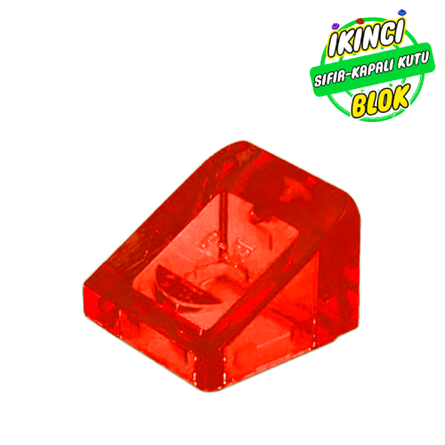 LEGO® 1 x 1 x 2/3 Eğimli Tuğla Şeffaf Kırmızı Sıfır