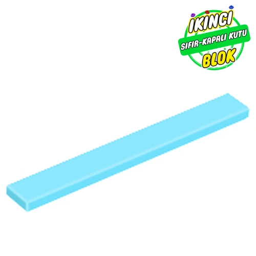 LEGO® Tile 1 x 8 with Groove Orta Azur Sıfır