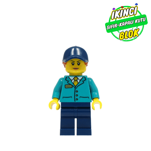 LEGO® Minifigür Train Station Employee, Woman, Dark Turquoise Jacket, Dark Blue Legs Sıfır cty1495