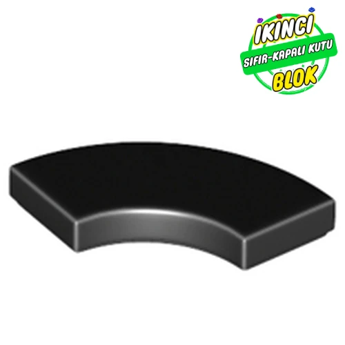 LEGO® Tile 2 x 2 Curved, Macaroni Siyah Sıfır