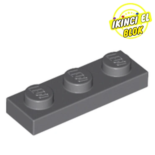 LEGO® 1 x 3 Plaka Koyu Mavimsi Gri Sıfır