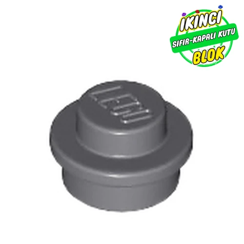 LEGO® Plate Round 1 x 1 with Solid Stud Koyu Mavimsi Gri Sıfır
