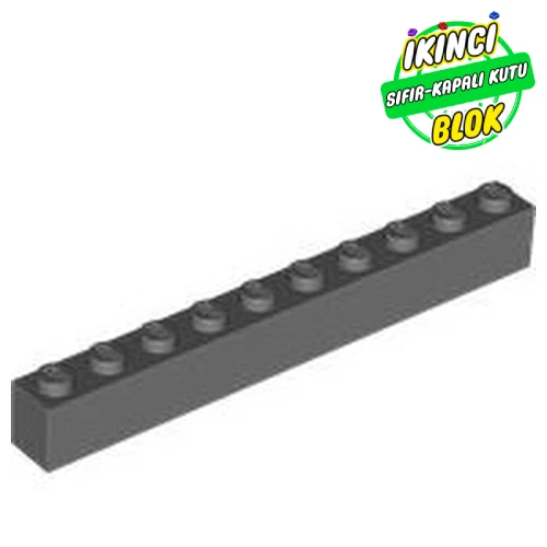 LEGO® Brick 1 x 10 Koyu Mavimsi Gri Sıfır