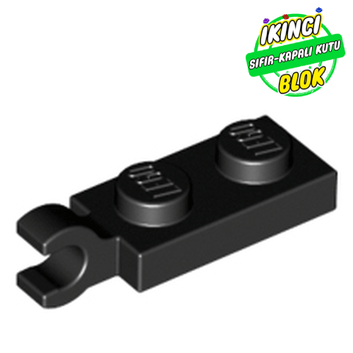 LEGO® 1 x 2 Plaka Yatay Klips Bağlantılı Siyah Sıfır