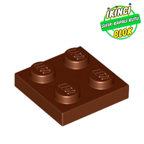 LEGO® Plate 2 x 2 Kırmızımsı Kahverengi Sıfır
