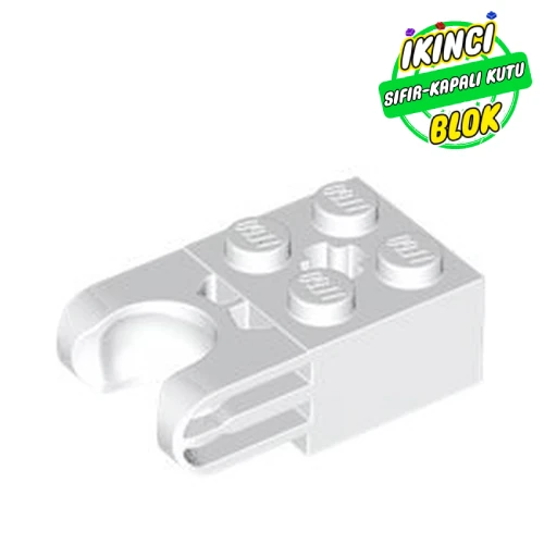 LEGO® Technic Brick Special 2 x 2 with Ball Socket Wide and Axle Hole, No Arm Holes Beyaz Sıfır
