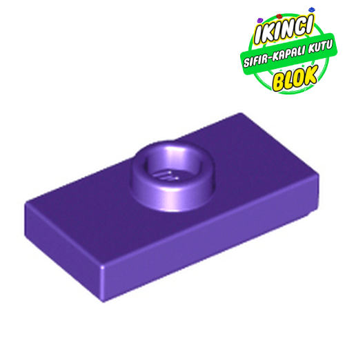 LEGO® 1 x 2 Modifiye Düz Plaka 1 Birim Atlatıcılı Koyu Mor Sıfır