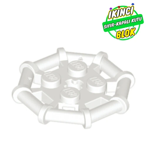 LEGO® Plate Special 2 x 2 with Bar Frame Octagonal, Reinforced, Completely Round Studs Beyaz Sıfır