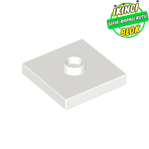 LEGO® 2 x 2 Modifiye Düz Plaka 1 Birim Merkezli Çıkışlı Beyaz Sıfır