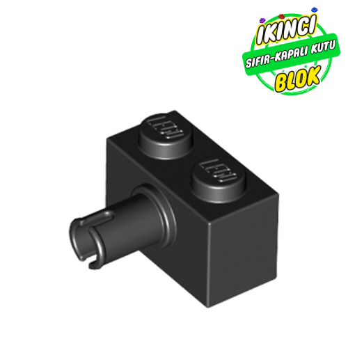 LEGO® 1 x 2 Pim Çıkışlı Modifiye Tuğla Siyah Sıfır
