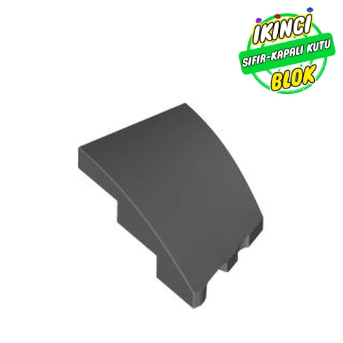 LEGO® Slope Curved 3 x 2 with Stud Notch Left Koyu Mavimsi Gri Sıfır