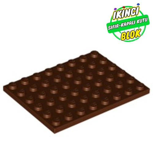 LEGO® Plate 6 x 8 Kırmızımsı Kahverengi Sıfır