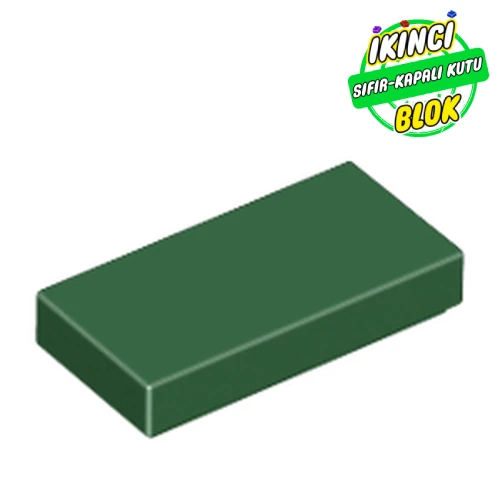 LEGO® Tile 1 x 2 with Groove Koyu Yeşil Sıfır