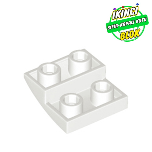 LEGO® 2 x 2 x 2/3 Eğimli Parça Ters Beyaz Sıfır