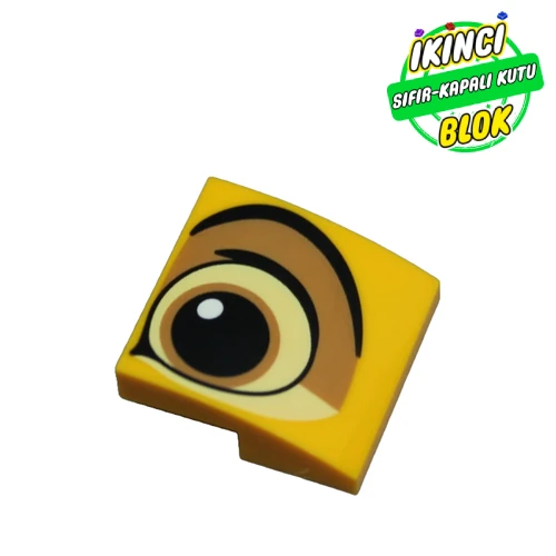 LEGO® Slope Curved 2 x 2 x 2/3 with Lion Eye print Parlak Açık Turuncu Sıfır