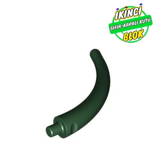 LEGO® Animal Body Part / Plant, Tail / Claw / Horn / Branch / Tentacle, End Section Koyu Yeşil Sıfır