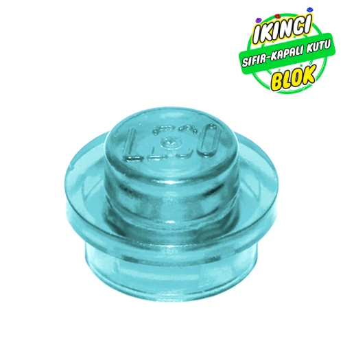 LEGO® 1 x 1 Kavisli Plaka Şeffaf Açık Mavi Sıfır