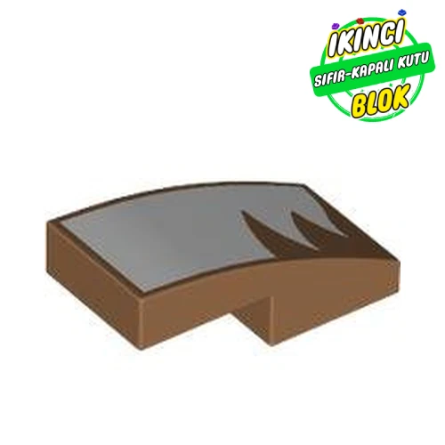 LEGO® Slope Curved 2 x 1 No Studs, White Fur Print Orta Nugat Sıfır