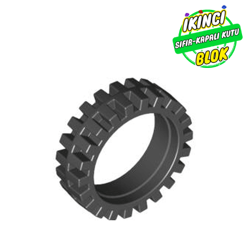LEGO® 24mm x 7mm Offroad Lastik Siyah Sıfır