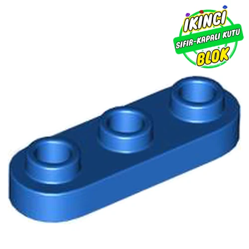 LEGO® Plate Special 1 x 3 Rounded with 3 Open Studs Mavi Sıfır
