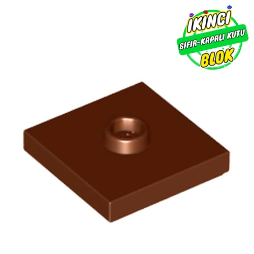 LEGO® Plate Special 2 x 2 with Groove and Center Stud (Jumper) Kırmızımsı Kahverengi Sıfır