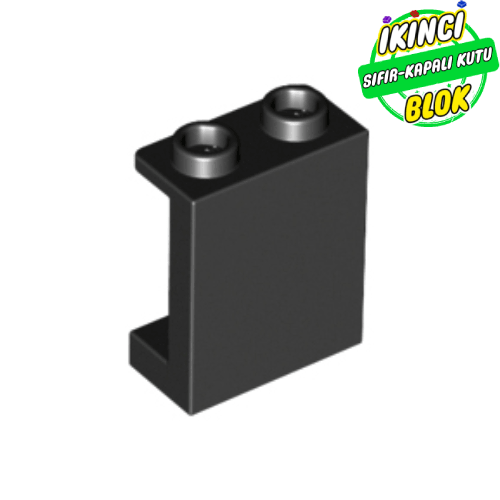 LEGO® 1 x 2 x 2 Yan destekli Panel Siyah Sıfır