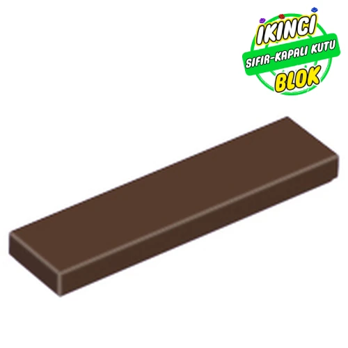 LEGO® Tile 1 x 4 with Groove Koyu Kahverengi Sıfır