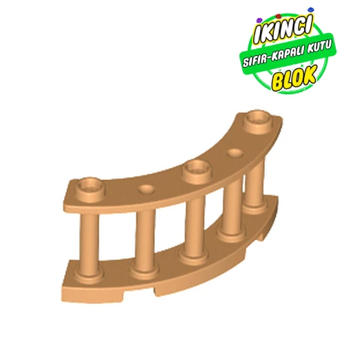 LEGO® Fence Spindled 4 x 4 x 2 Quarter Round with 3 Studs Orta Nugat Sıfır