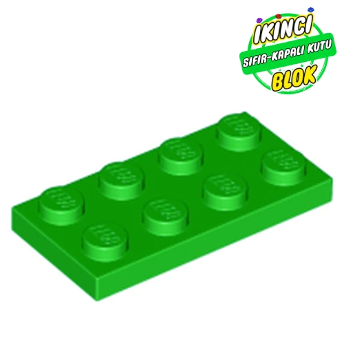 LEGO® Plate 2 x 4 Parlak Yeşil Sıfır